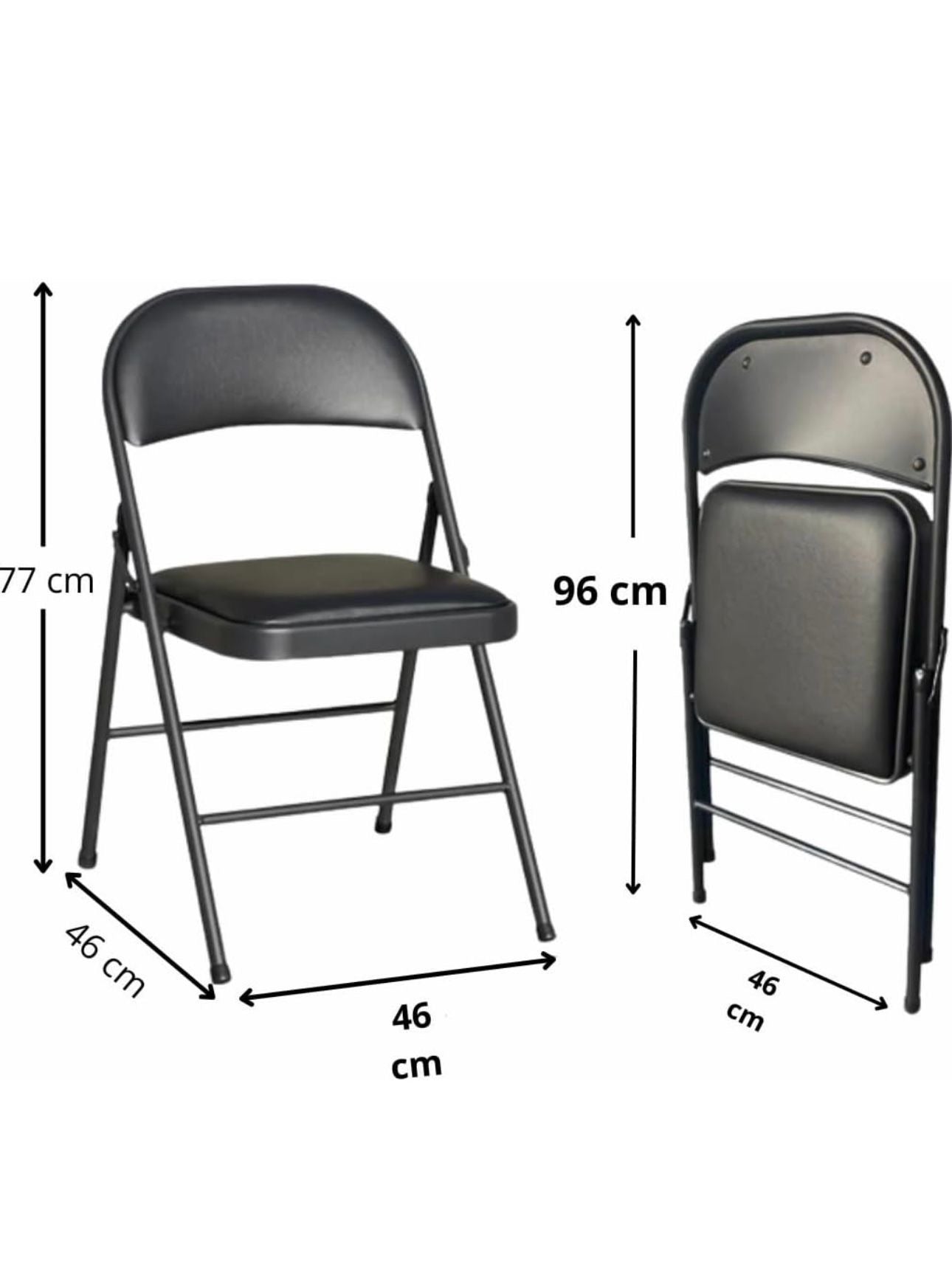 Sedia Pieghevole Salvaspazio, Sedia da Scrivania per L'ufficio con Imbottitura, Ideale per Esterno con Robusta Struttura in Metallo, Portata 140 kg