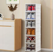 Wuciray Scatole Scarpe Porta Trasparenti 6 Piani Pieghevole Contenitori Organizzatore Portascarpe Scarpiera Shoe Box
