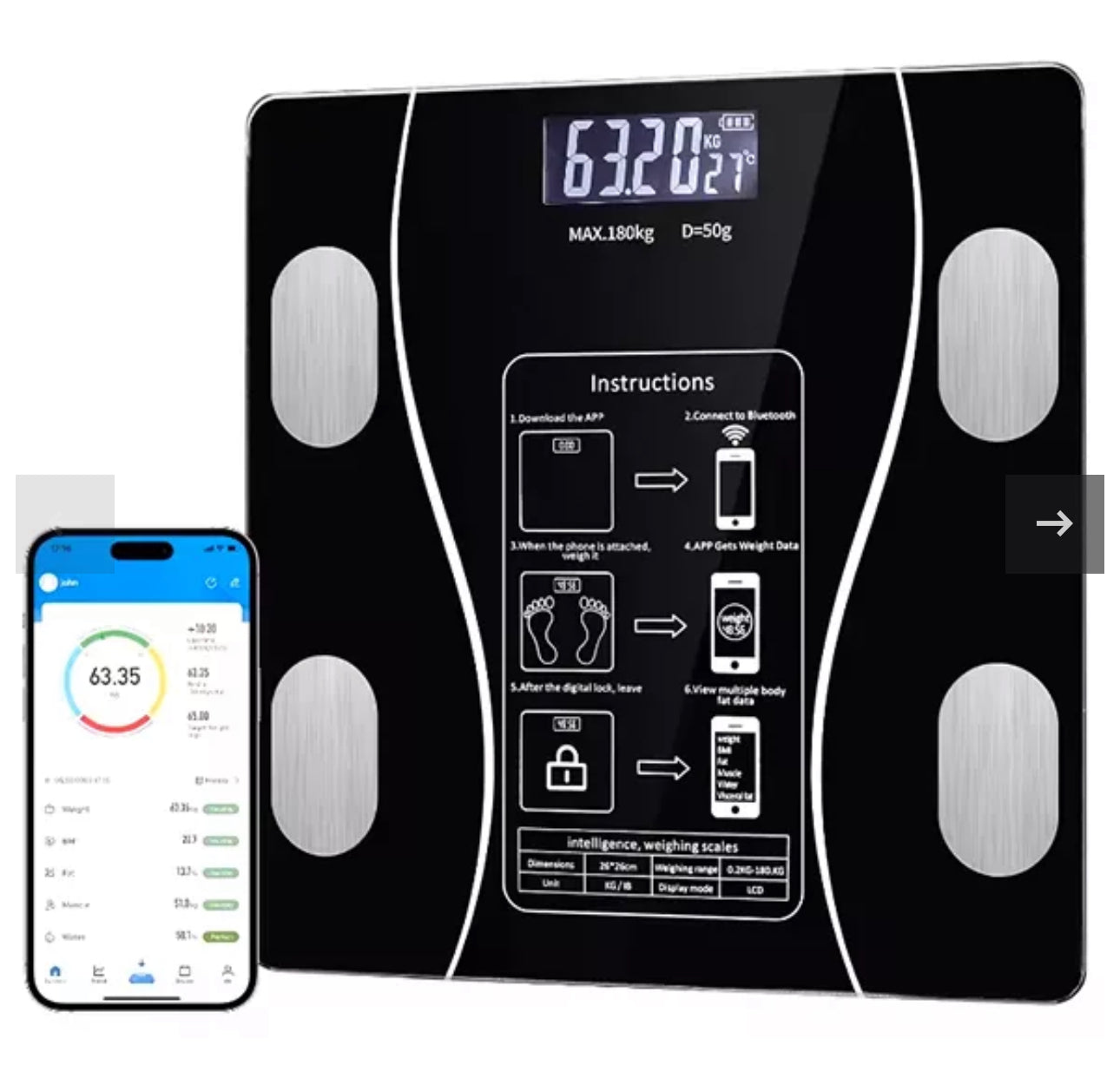 Bilancia IMC per Composizione e Grasso Corporeo