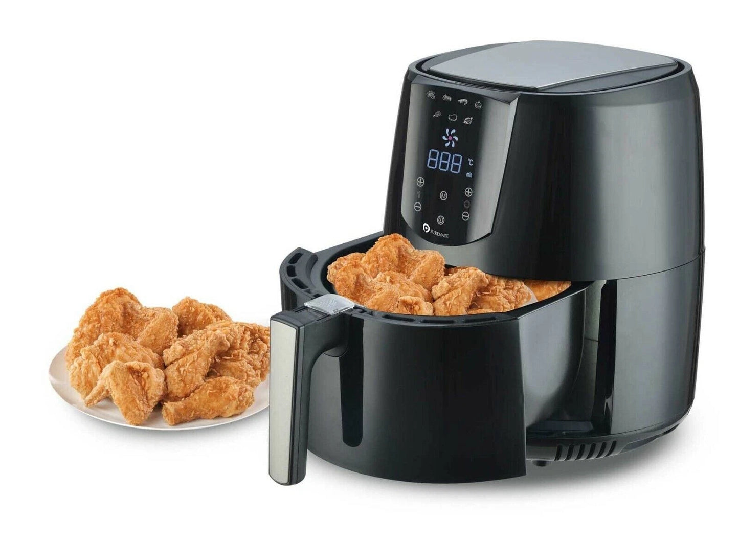 PureMate 4.2L Digital Air Fryer, Low Fat Oil Free - Timer & 7 Preset Modes 1400W