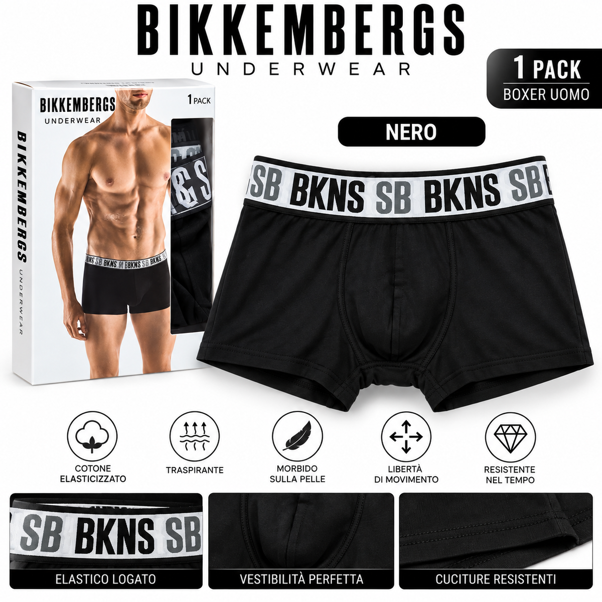 Boxer Uomo Bikkembergs– Intimo Uomo Elasticizzato