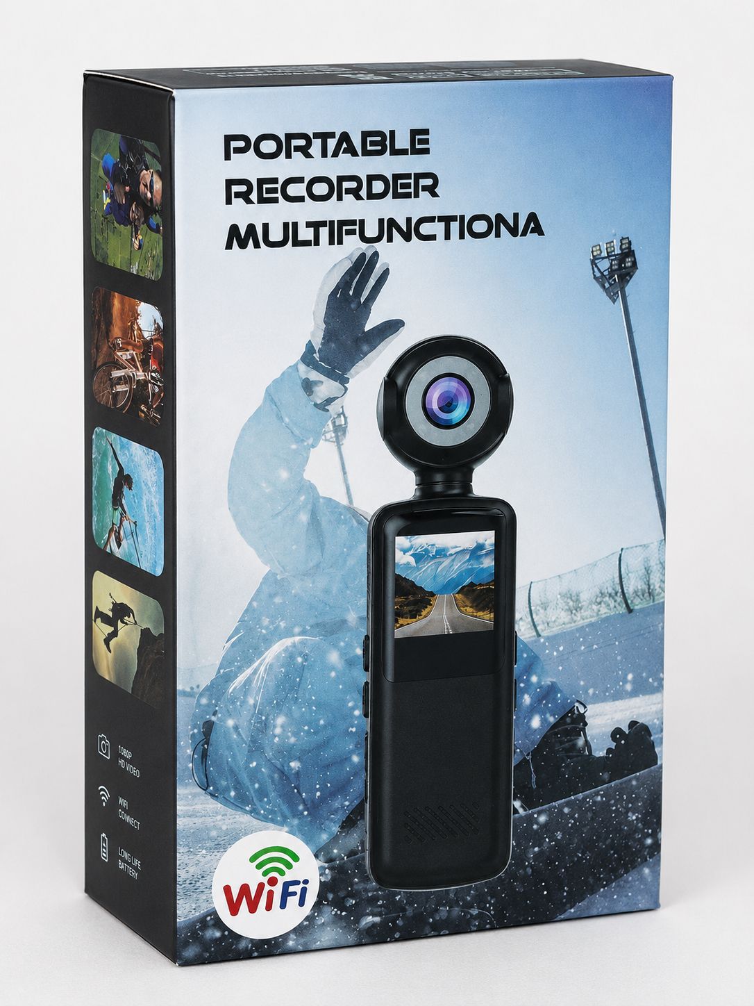 Mini Camera Sportiva Portatile 360° con Display e WiFi