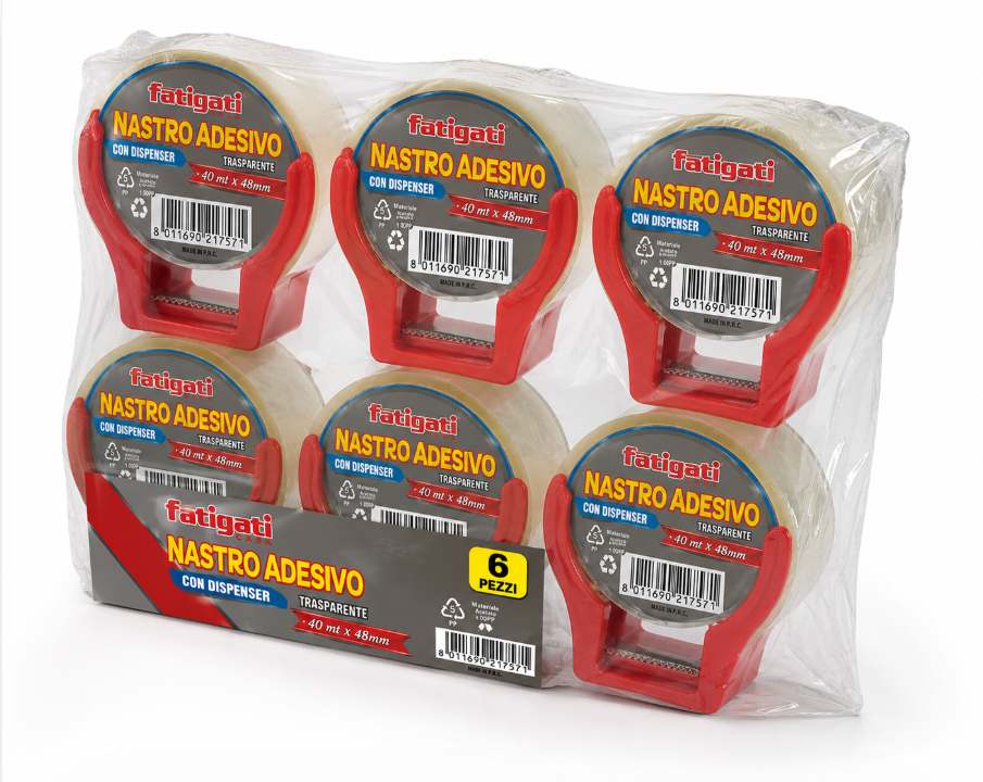 6 pezzi nastro adesivo con dispenser