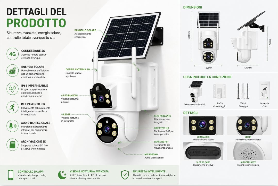 Telecamera di Videosorveglianza Solare 4G Professionale – Autonoma, Resistente e Sempre Connessa 3