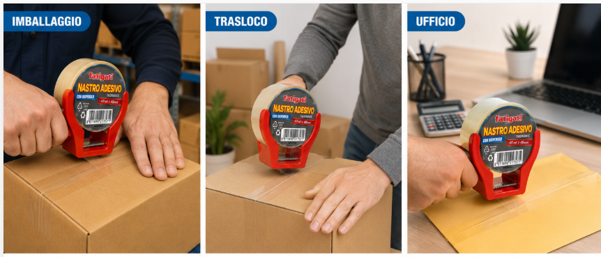 6 pezzi nastro adesivo con dispenser 3