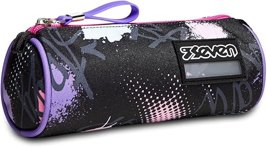 Seven Portapenne Scuola, Viola e nero, Bustina da riempire con penne, matite e colori, Accessori zaino, Scuola, Ragazze e bambine 3