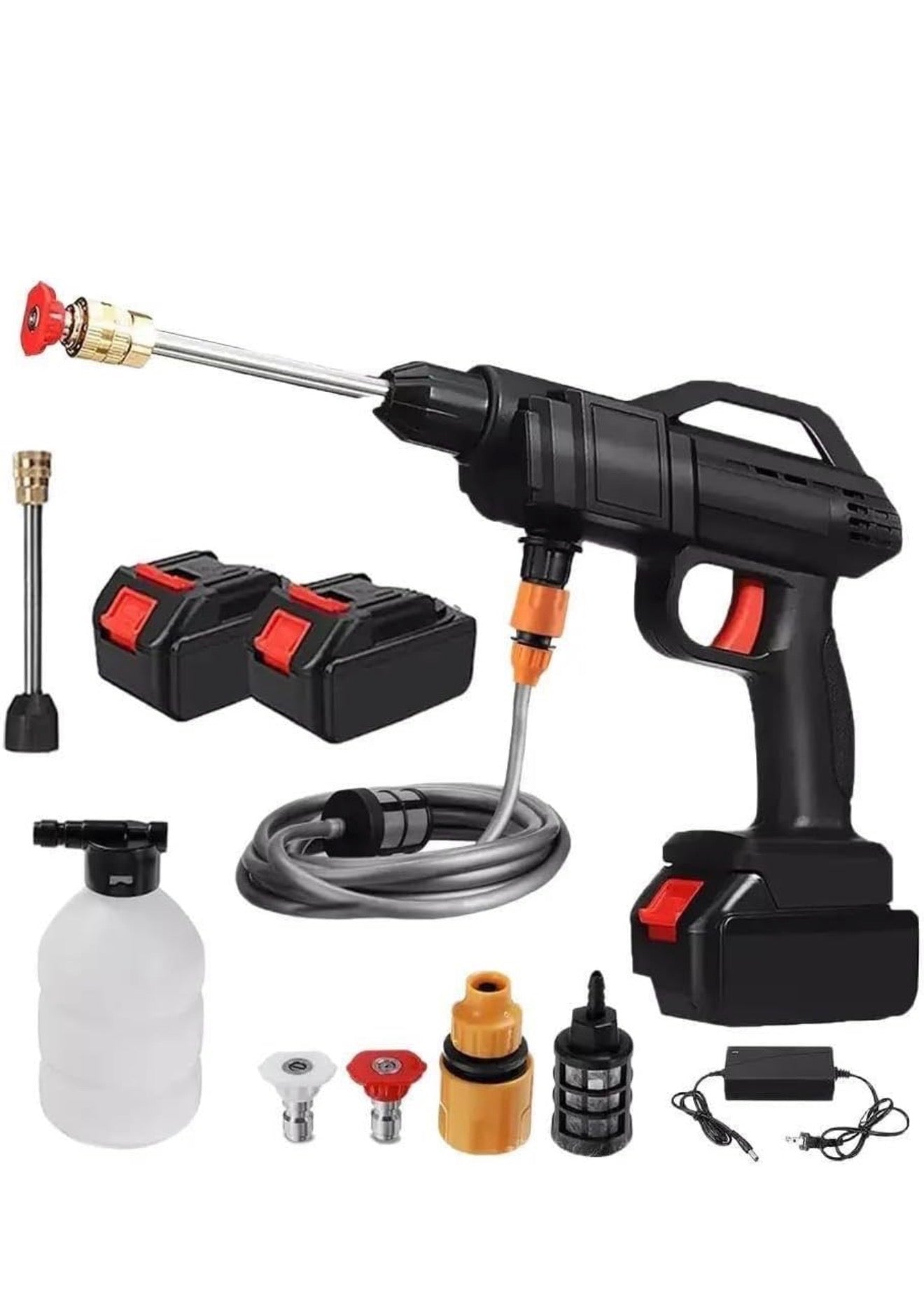 Amc Idropulitrice a batteria Professionale 42V portatile 2 batterie 8000mAh tubo 5MT 7