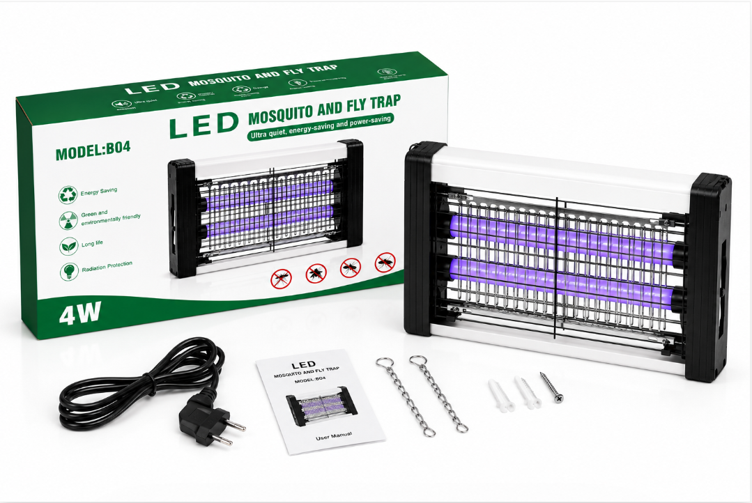 Lampada Antizanzare Elettrica LED UV 4W / 6W / 8W – Elimina Zanzare e Insetti Volanti, Silenziosa e a Basso Consumo