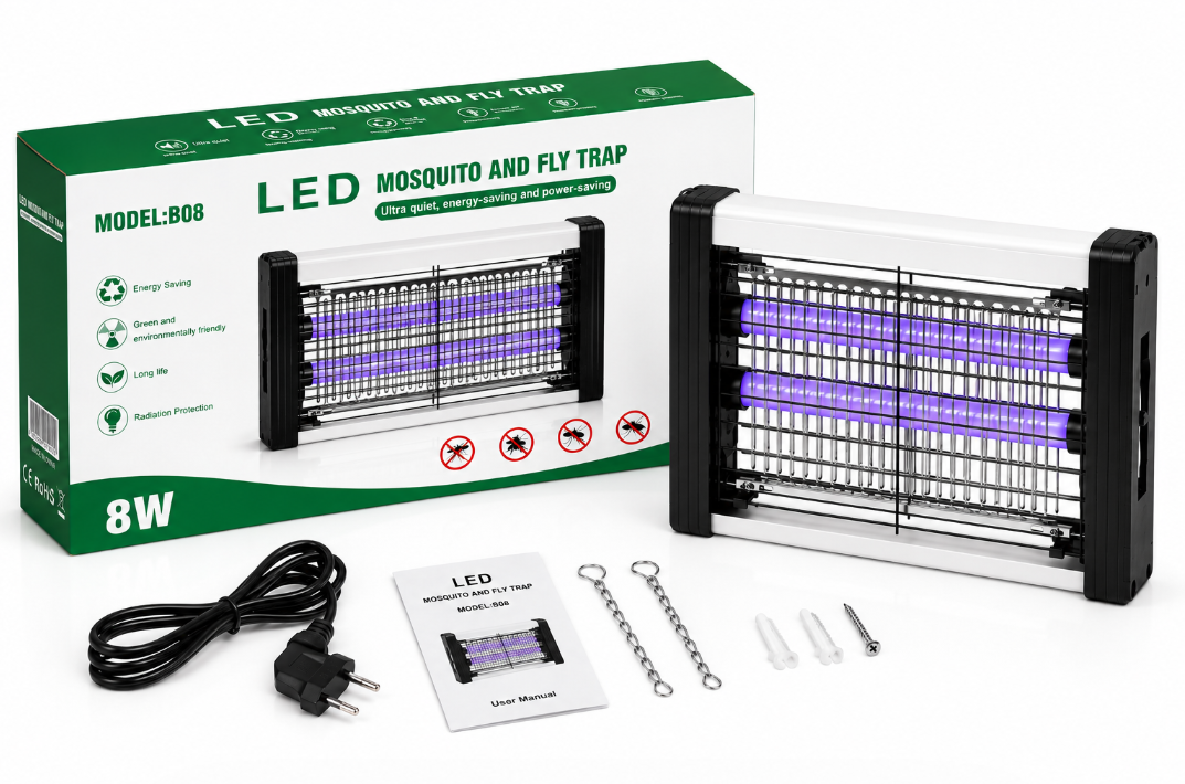 Lampada Antizanzare Elettrica LED UV 4W / 6W / 8W – Elimina Zanzare e Insetti Volanti, Silenziosa e a Basso Consumo 3