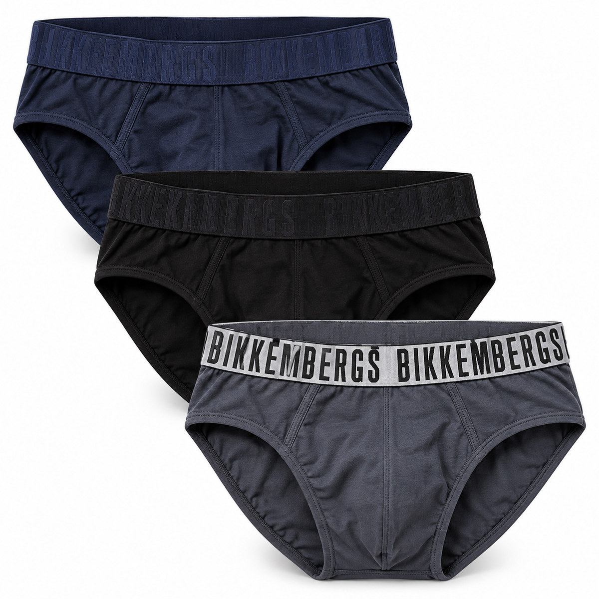 Bikkembergs Slip Uomo 3 Pezzi, Mutande Intimo Uomo Elasticizzate con Logo, Confezione 3 Pack 2