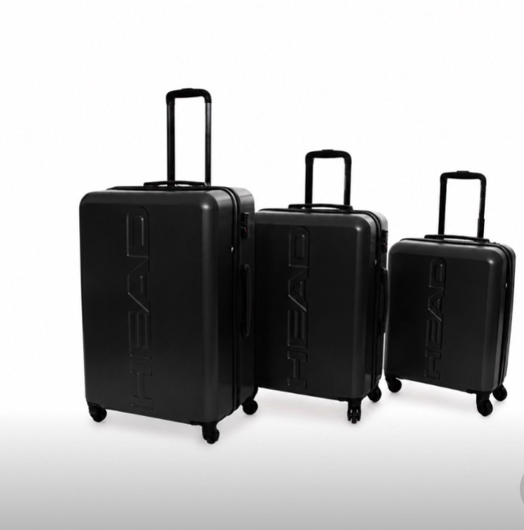 Set 3 valigie Tris con valigia Piccola bagaglio a mano da cabina Media Grande da stiva da viaggio di marca in plastica rigida ABS 4 ruote autonome