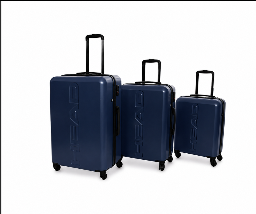 Set 3 valigie Tris con valigia Piccola bagaglio a mano da cabina Media Grande da stiva da viaggio di marca in plastica rigida ABS 4 ruote autonome 4