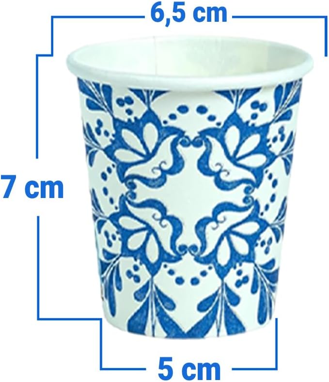 1000 Bicchieri Carta 180ml Fantasia Maiolica Stampata | Monouso Resistenti