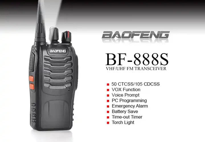 Trade Shop - Ricetrasmittente Portatile Professionale Bf-888s Uhf Vhf 2w Radio Walkie Talkie - 1 solo pezzo 3