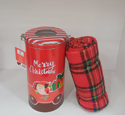 Plaid+barattolo in alluminio natale