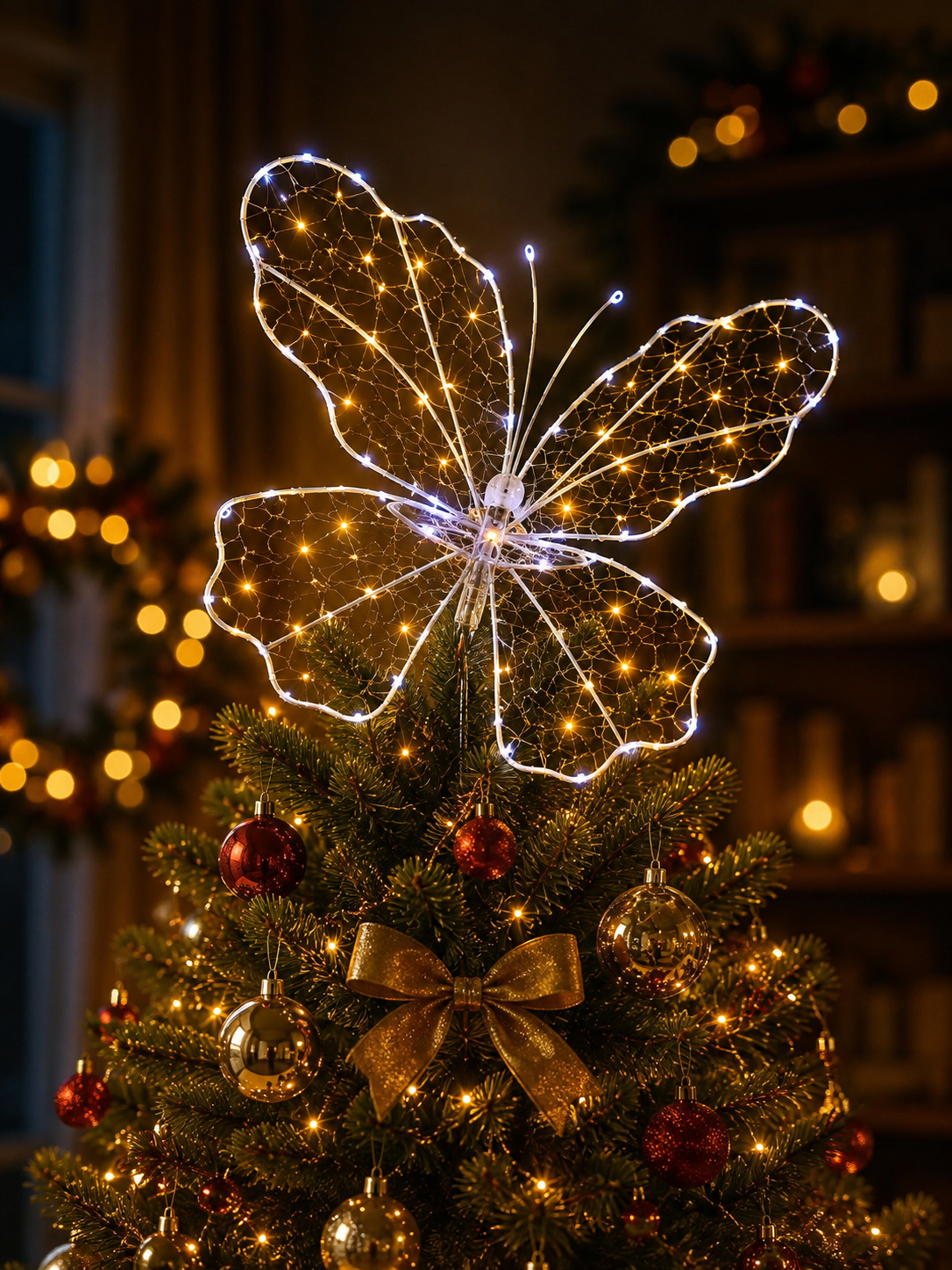 Decorazioni Farfalla Luminose LED per Albero di Natale 43×40 cm, Bianco Caldo e Freddo – Set da 3, 5 o 10 Pezzi 3