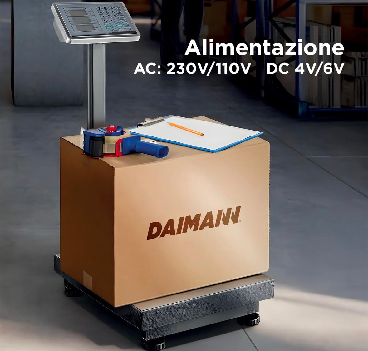 AMC Bilancia Digitale Elettronica Professionale 300 Kg Con Display bilancia industriale ricaricabile per utilizzarla in Negozio, Casa, Azienda o Attività ambulante