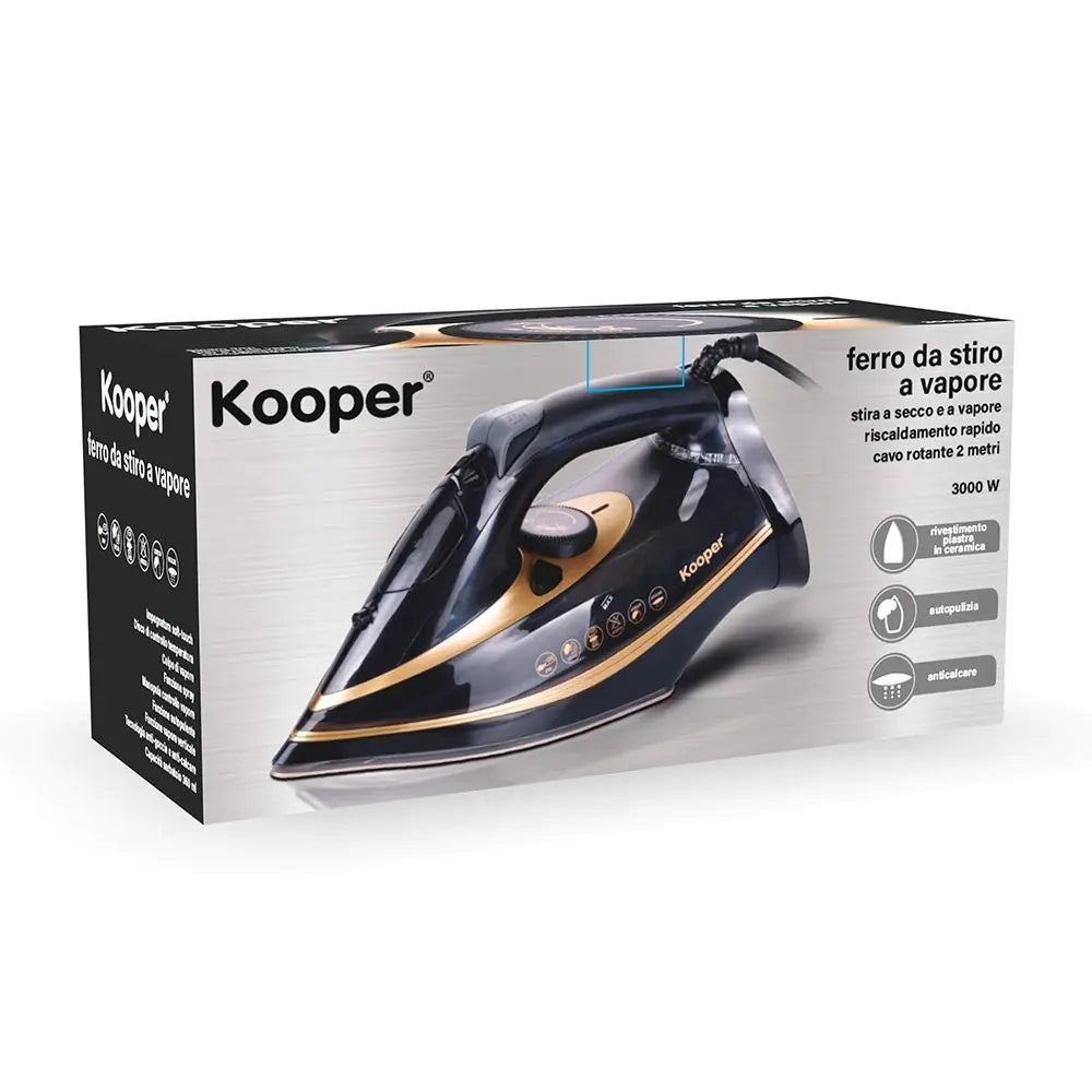 Ferro da stiro a vapore, piastra in nanoceramica 3000 W, Kopper 8