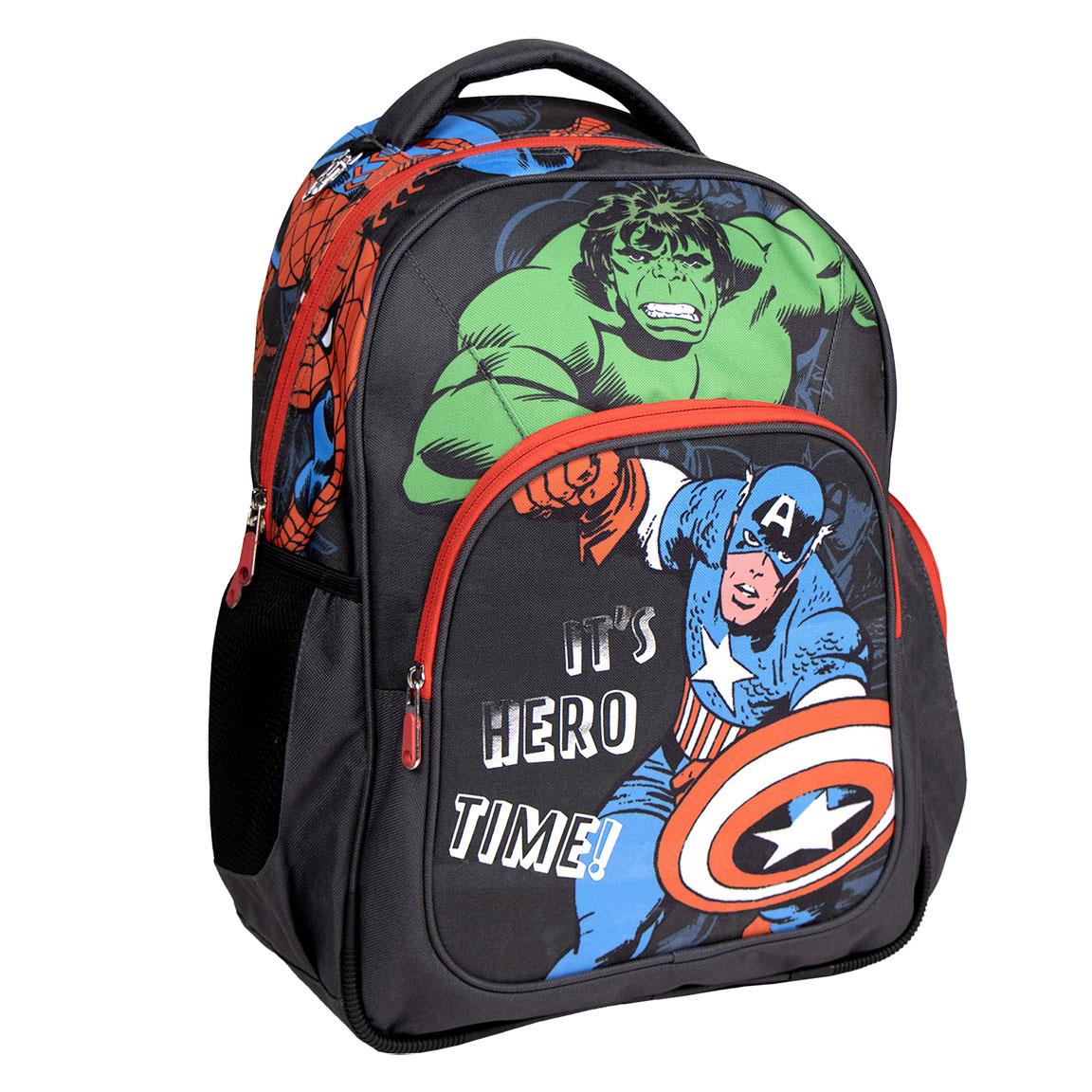 Zaino di Scuola degli Avengers - Multicolore - Taglia Media - 32x15x42 cm - in Poliestere - Include Tasca Laterale, Bretelle Regolabili e Vari Scompartimenti - Prodotto Originale Elaborato in Spagna