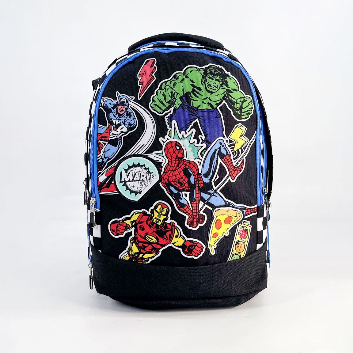 Zaino Scuola Bambino Supereroi, Zaino Multiscomparto per Bambini e Ragazzi, Zaino Tempo Libero con Spallacci Imbottiti e Schienale Traspirante, Fantasia Supereroi 3
