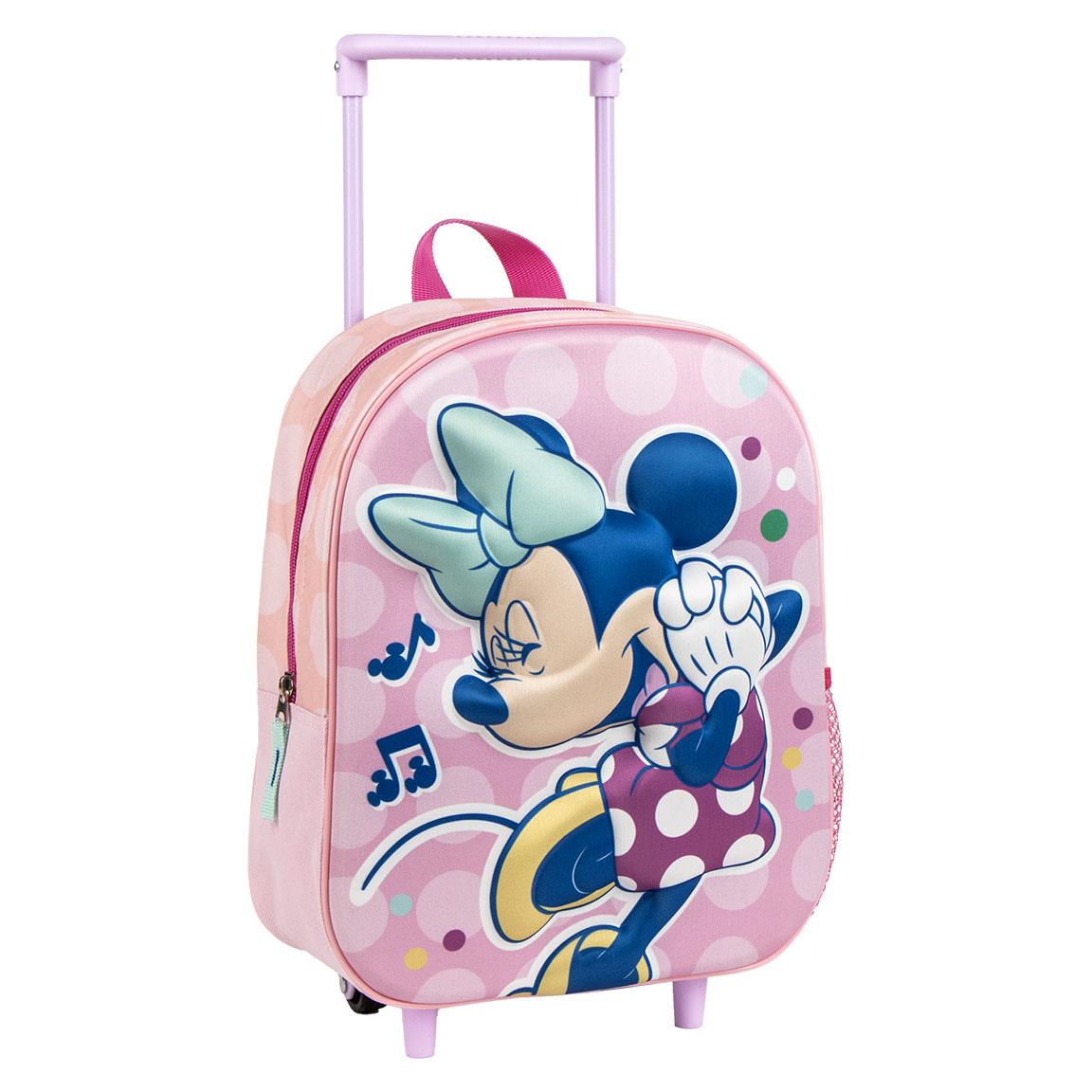 Zaino Trolley Minnie 3D  Zainetto Scuola e Tempo Libero con Carrello Integrato 1