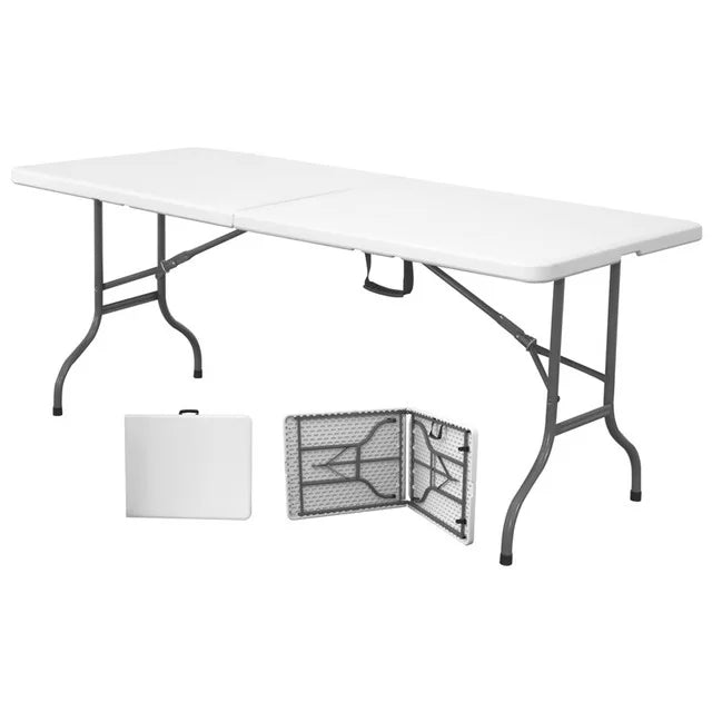 Tavolo Pieghevole 180 x 73 cm in PVC – Tavolo Richiudibile Portatile con Valigetta, Struttura in Metallo, per Feste, Catering, Campeggio, Giardino e Mercatini 3