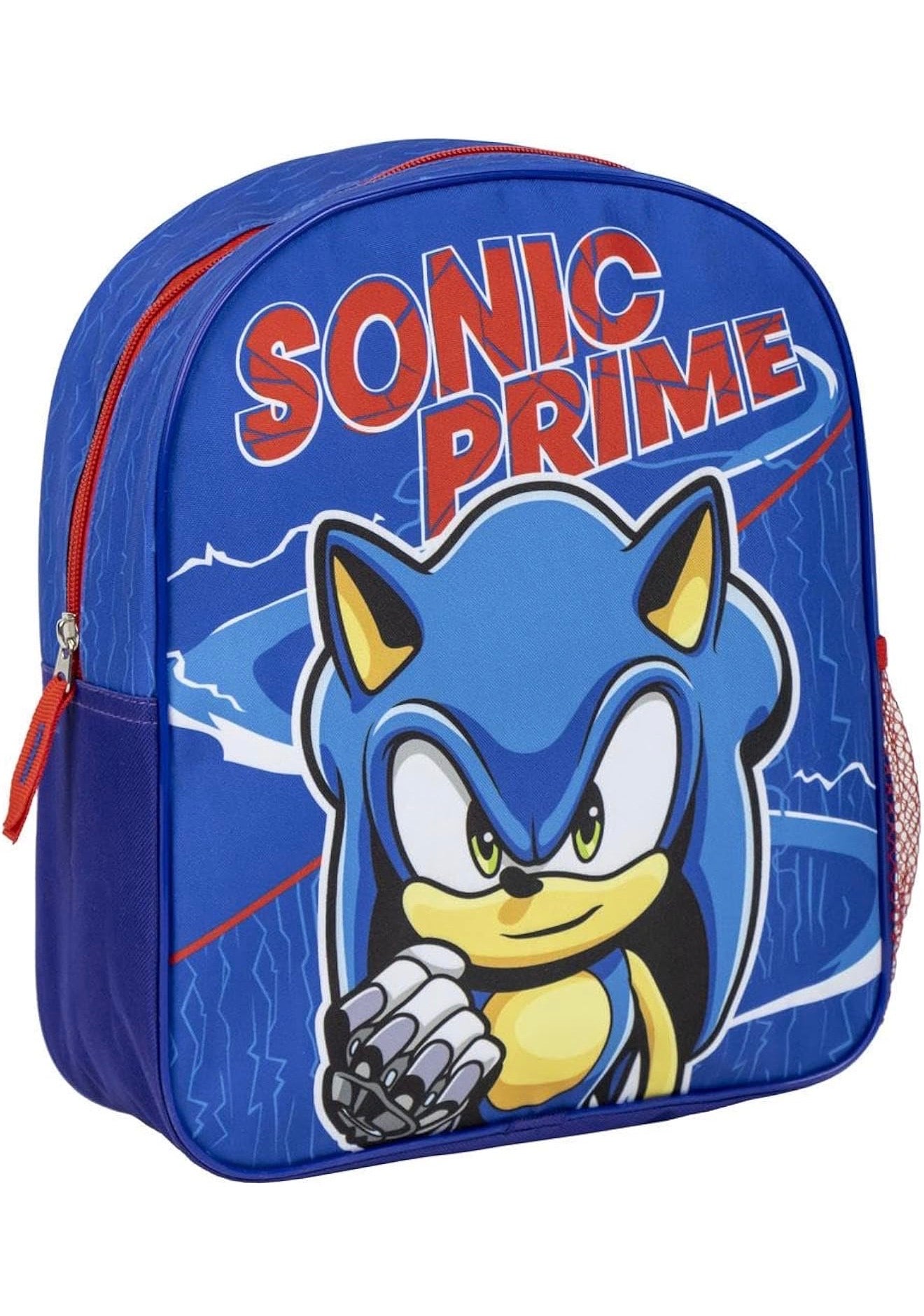 Zainetto Asilo Sonic Prime – Leggero con Tasca Laterale Porta Borraccia 29x25x10 cm 1
