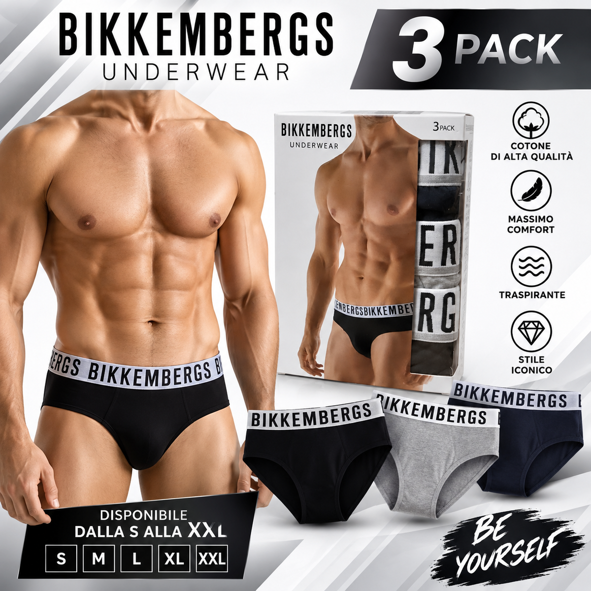 BIKKEMBERGS UNDERWEAR – 3 PACK 002T 1