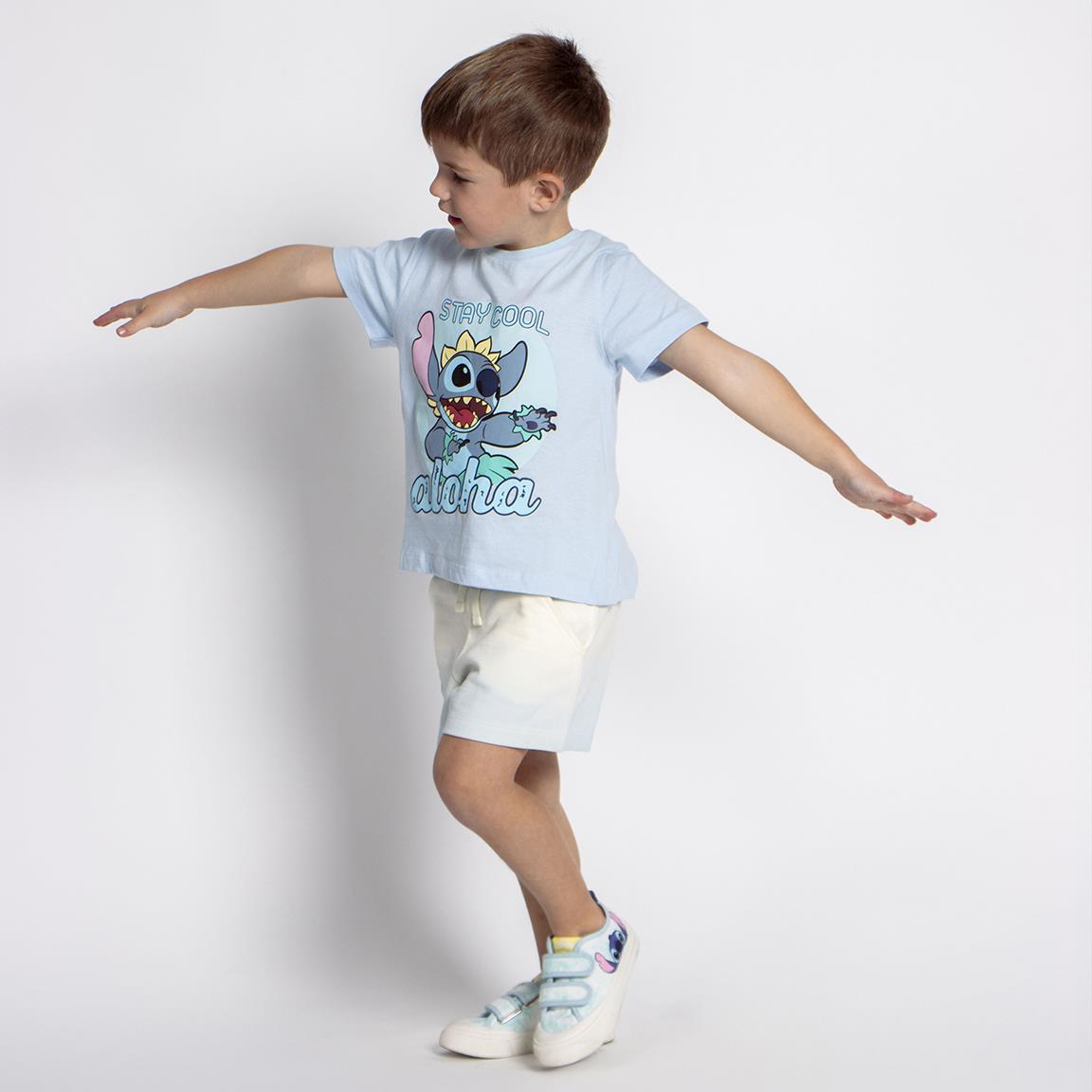 Pigiama Bambina Disney Stitch Manica Corta con Pantaloncino – Completo Estivo in Cotone Single Jersey 5