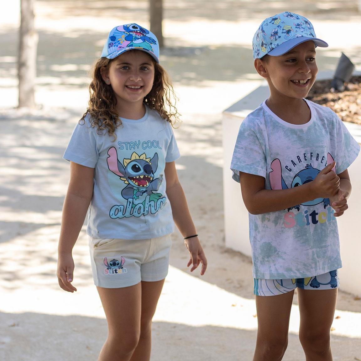 Pigiama Bambina Disney Stitch Manica Corta con Pantaloncino – Completo Estivo in Cotone Single Jersey 6