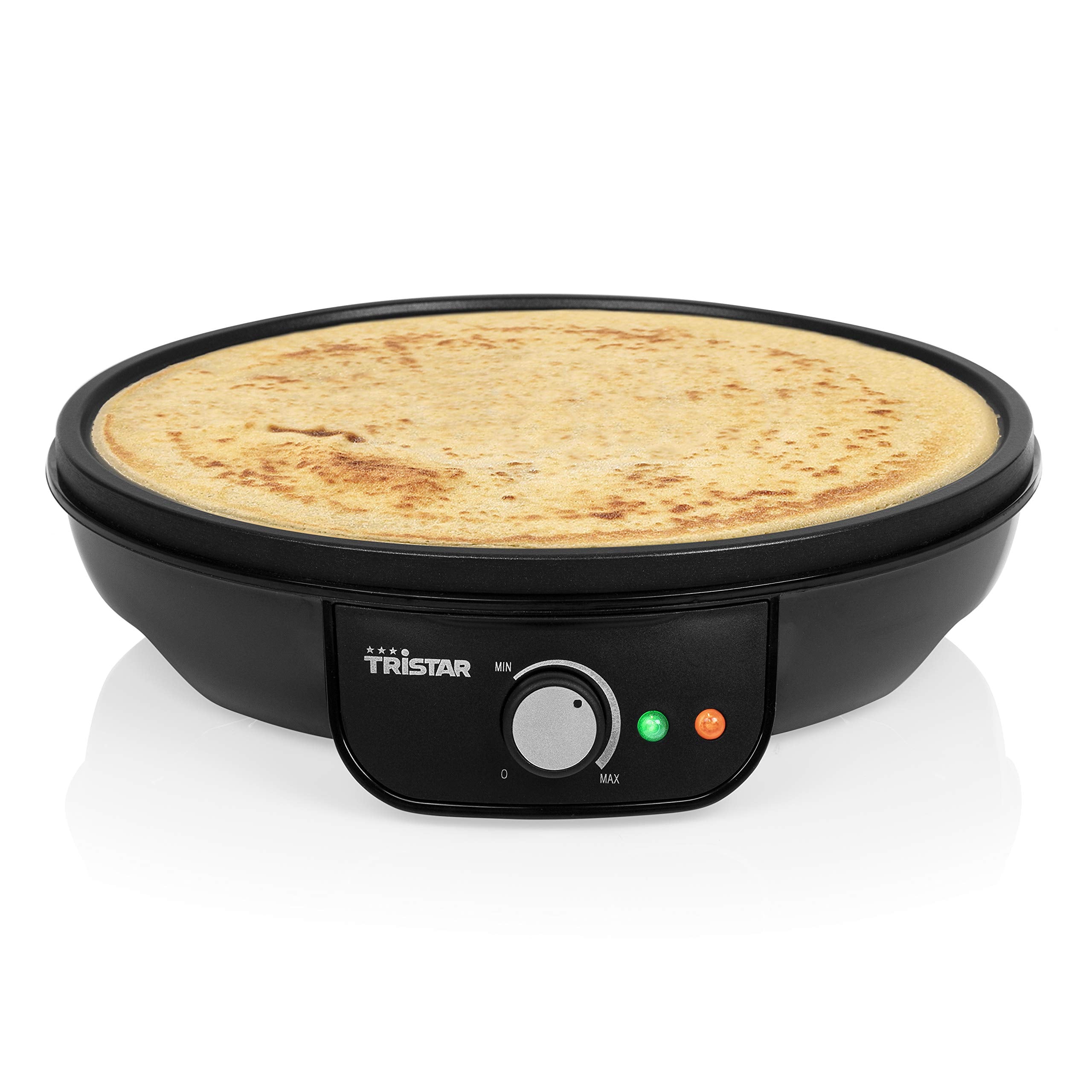Piastra per Crepes Maker crepiera scalda piadne elettrica antiaderente 29cm, 900W, Nero