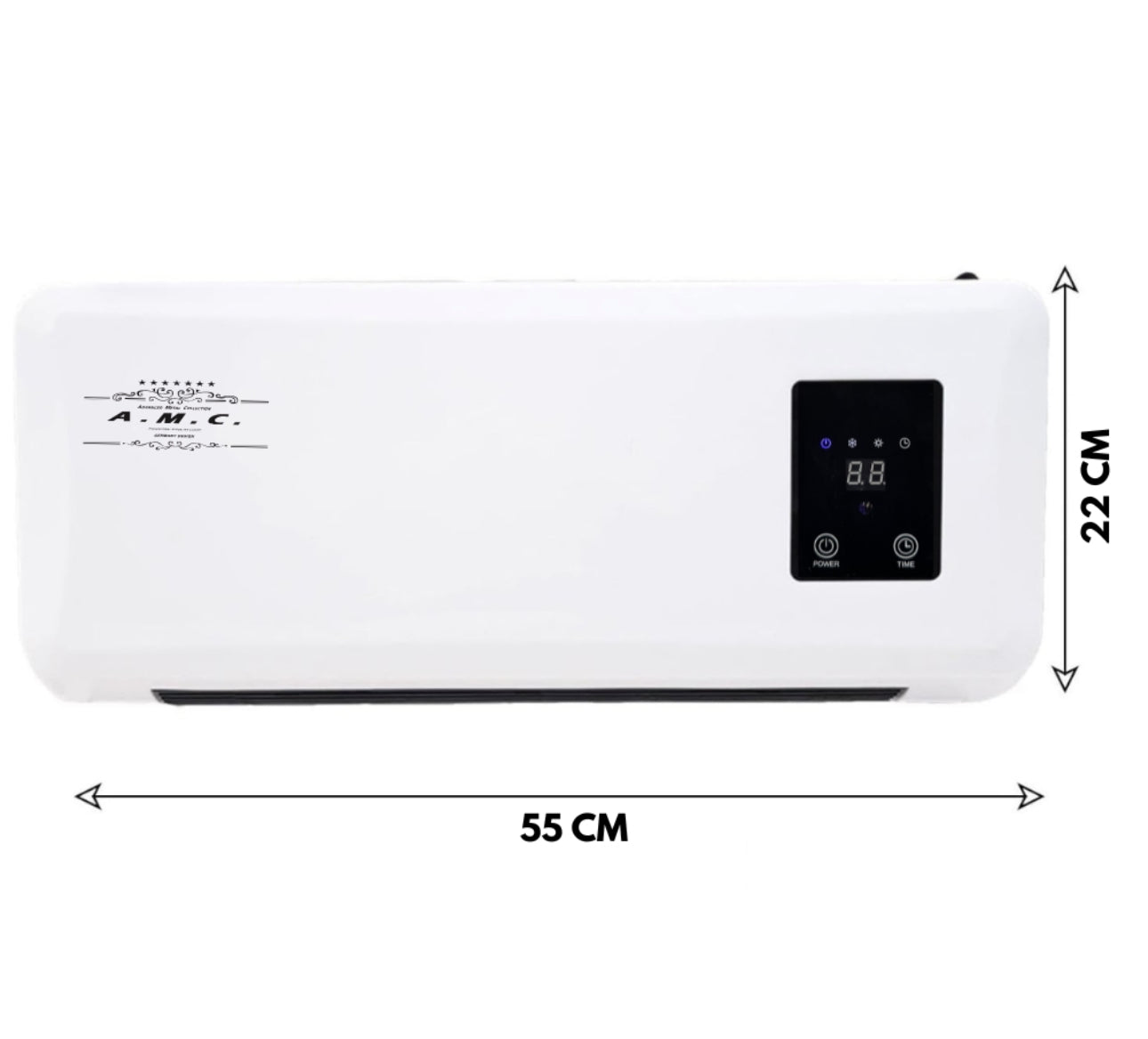 Stufa Elettrica da Parete Basso Consumo Caldo/Freddo Termoconvettore Max 2000W