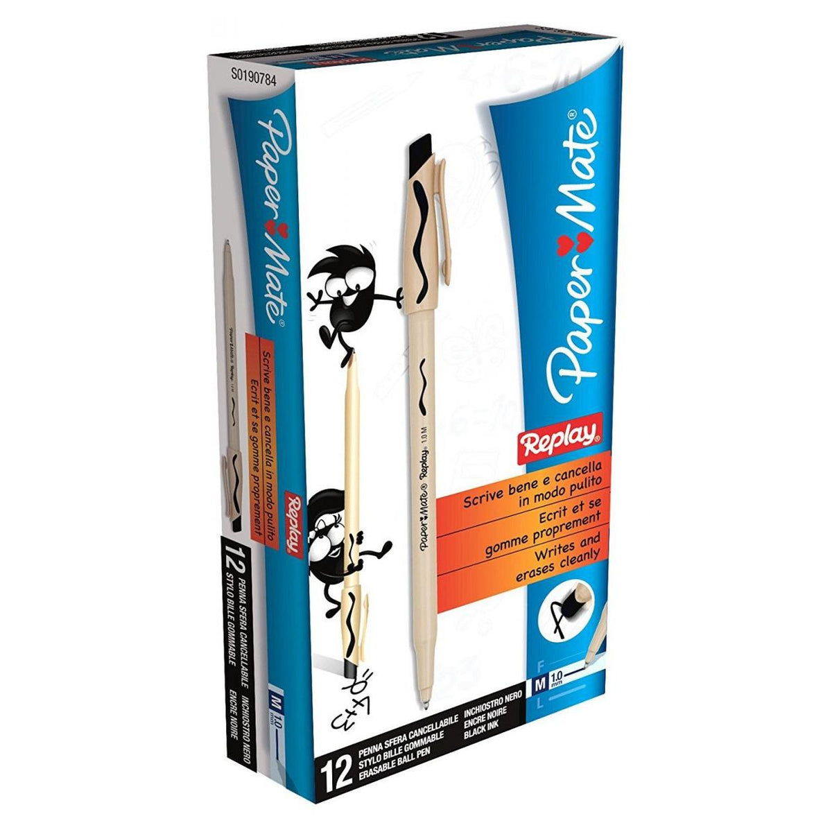 Paper Mate Penna a Sfera Replay Cancellabile 12 pz Nero 2