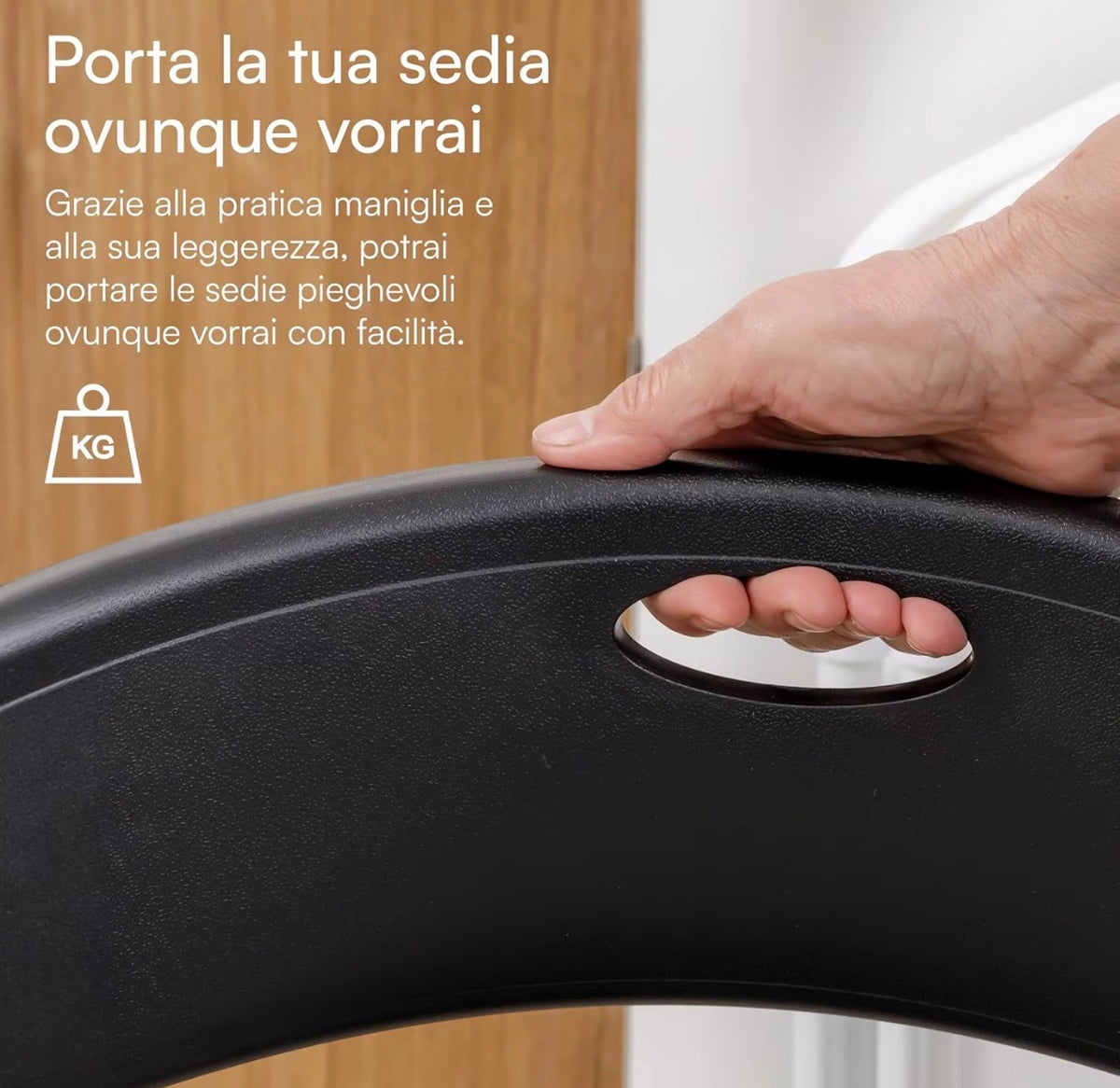 Set 6 Sedie Pieghevoli Nere Salvaspazio – Sedie Richiudibili Resistenti per Casa, Ufficio, Eventi e Feste 7