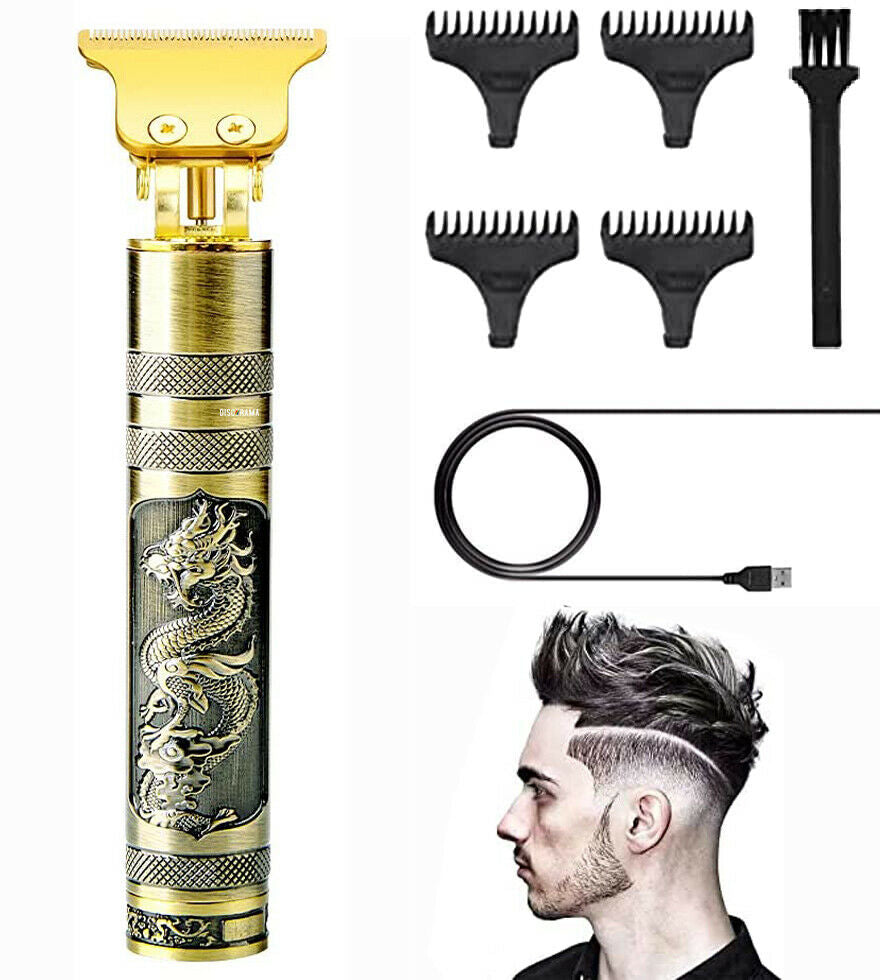 TAGLIACAPELLI UOMO RICARICA USB TAGLIA CAPELLI RASOIO ELETTRICO ORO BARBA UOMO