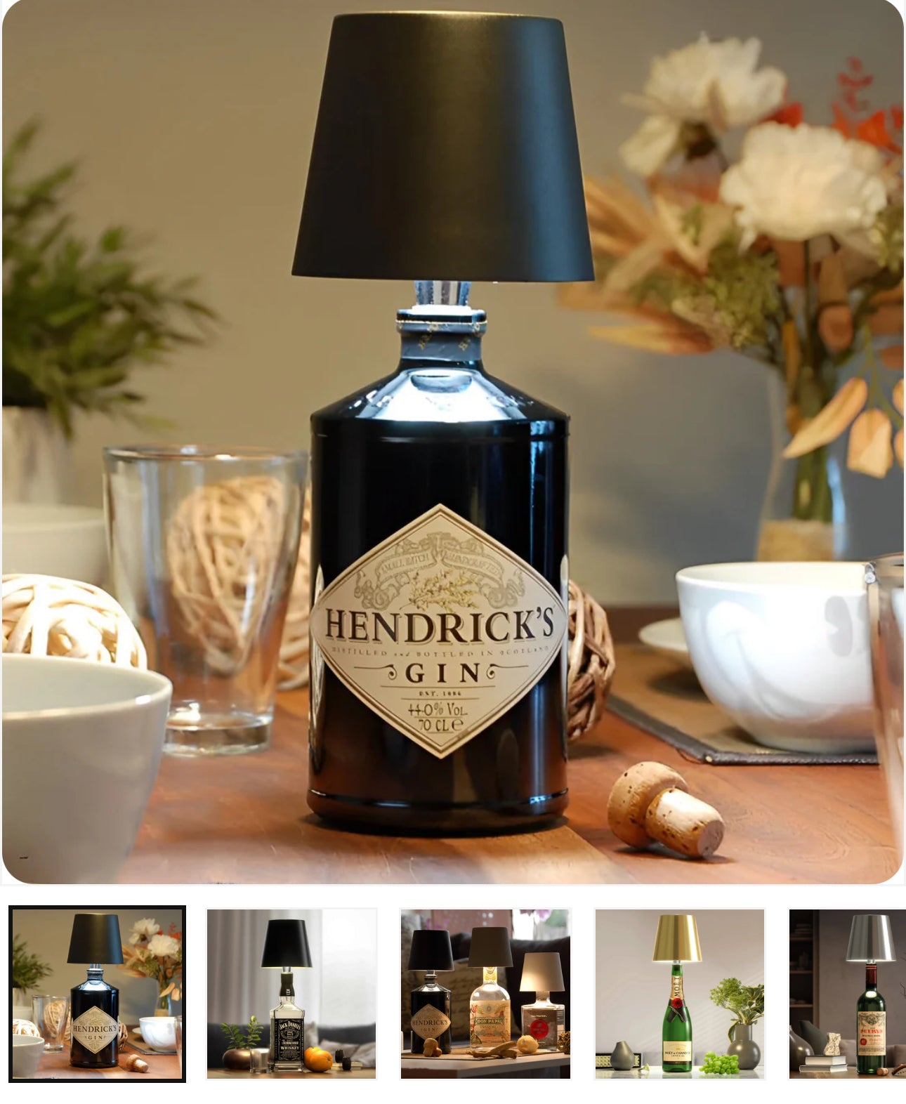 Lampada da bottiglia nero