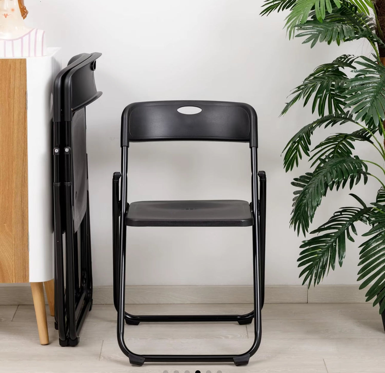 Set di 6 Sedie Pieghevoli Salvaspazio con Struttura robusta in Acciaio E PVC