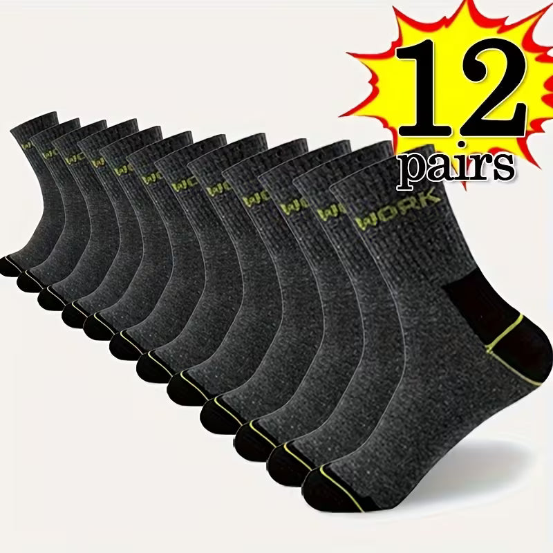 12 Paia di Calzini Sportivi Oversize da Uomo Resistenti