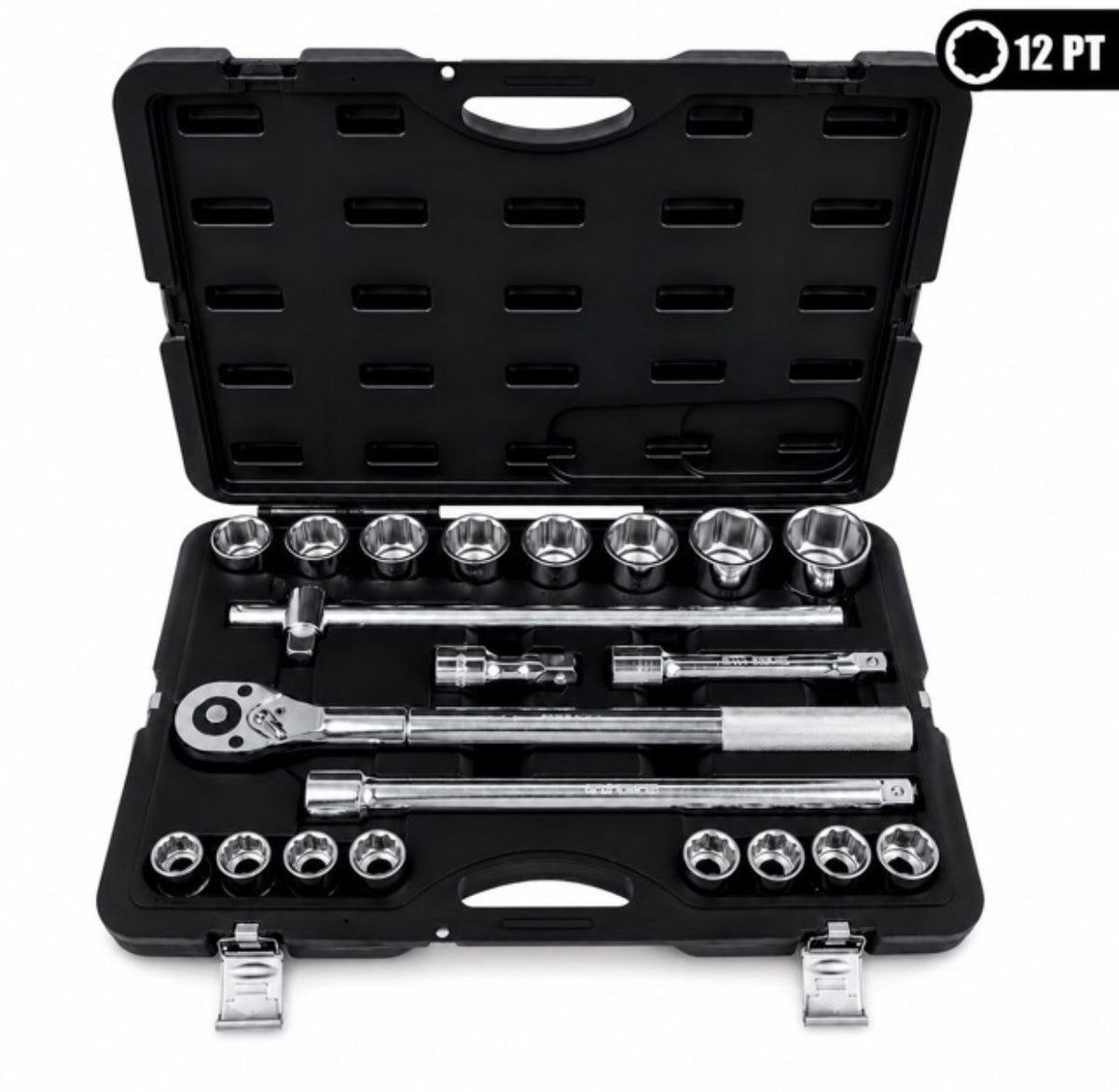 Set Bussole 21 Pezzi 3/4 12 Punte Professionale, Chiavi a Bussola in Acciaio 1