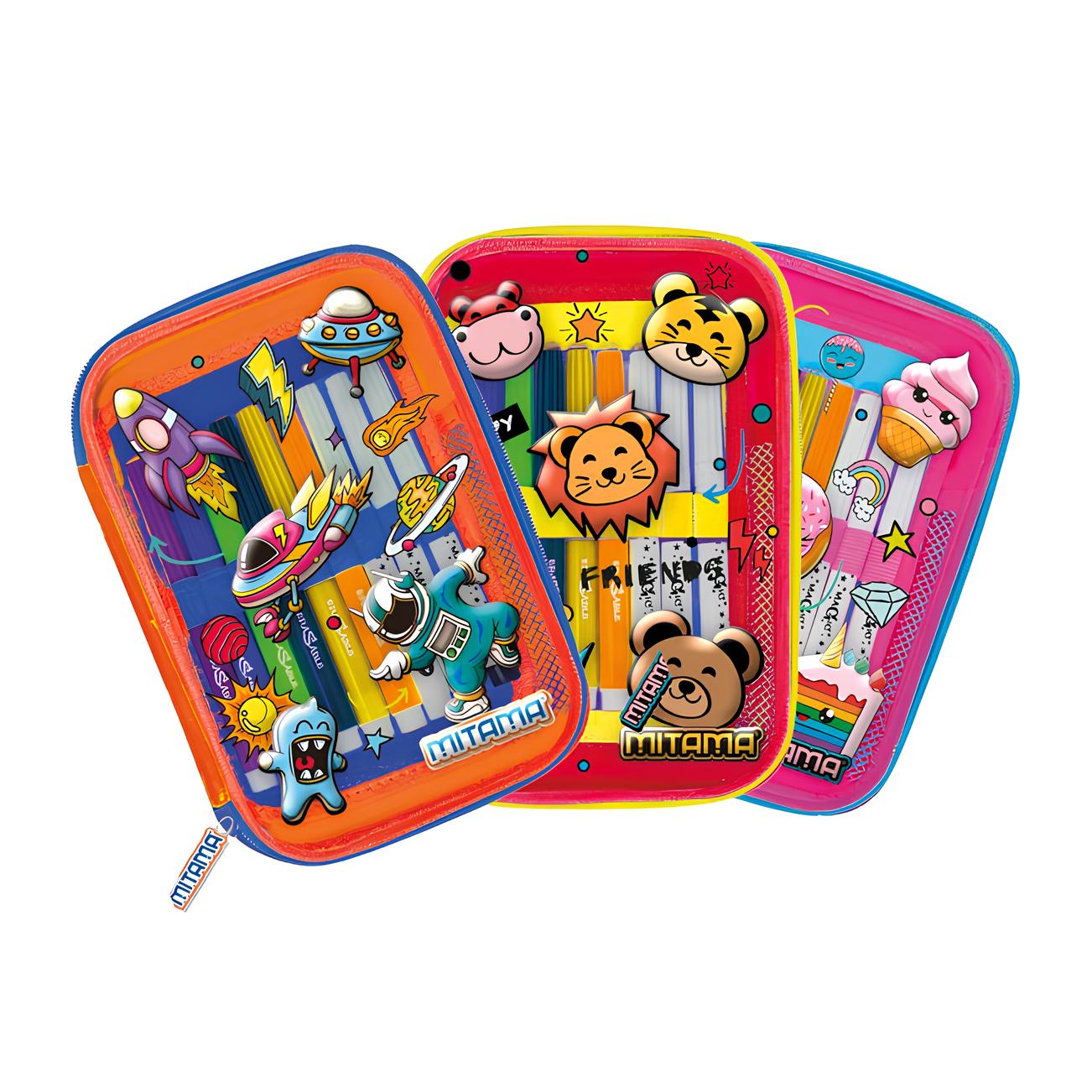 Astuccio Asilo Mitama 1 Zip Magic Pencil Case Arancio 2