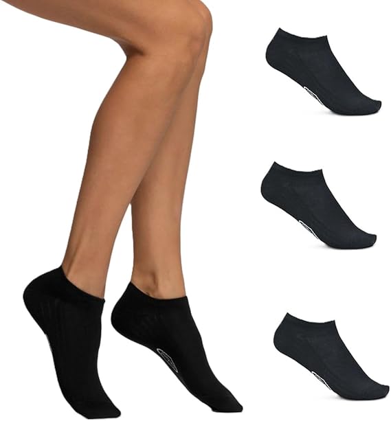 POMPEA Pack 3 Paia Fantasmini Uomo Blu Nero Bianco Cotone 2