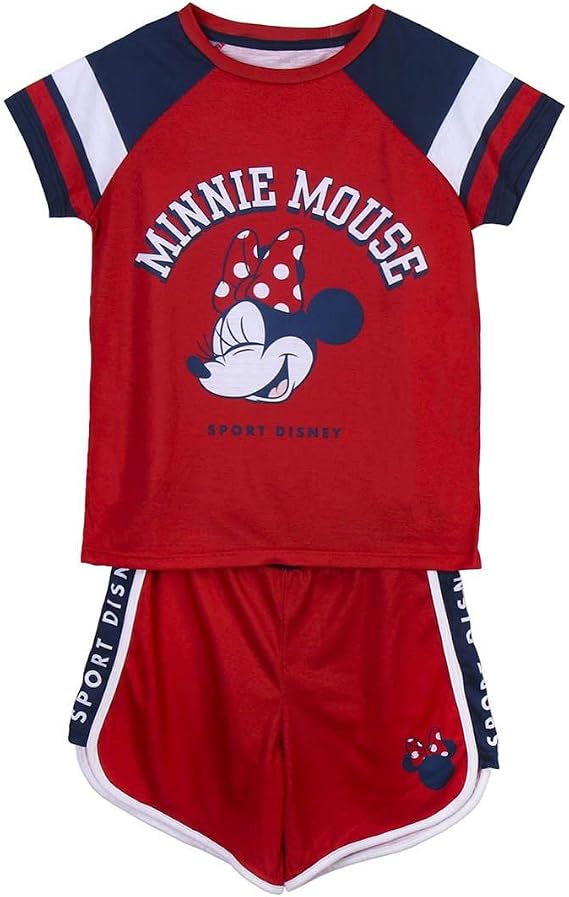 Completo estivo originale con licenza ufficiale Disney, impreziosito dalla simpatica grafica di Minnie Mouse in stile sportivo. Ideale per le piccole fan del personaggio. 5