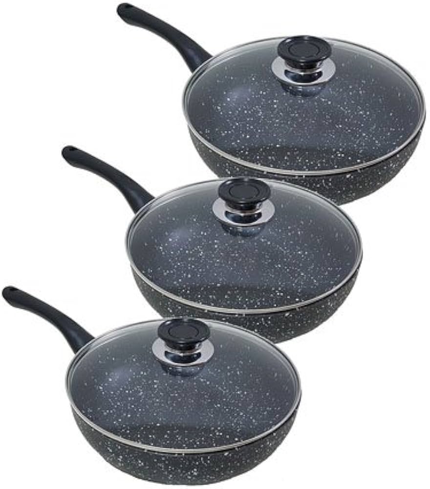 Set 3 padelle con coperchi