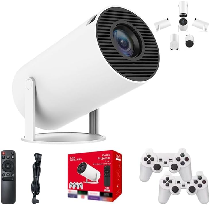 Proiettore P30 MAX con 2 gamepad Android 11 Wifi6 BT Home Theater Office Outdoor Smart Portable 4K HD Proiettore (35000+Giochi) 1