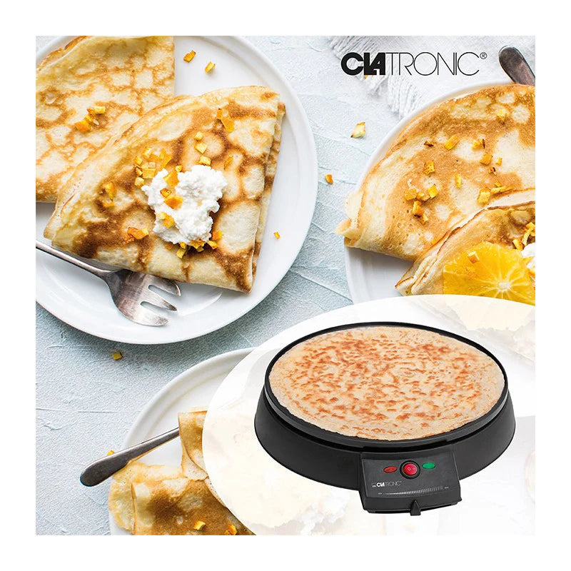 Piastra per Crepes Maker crepiera scalda piadne elettrica antiaderente 29cm, 900W, Nero 3
