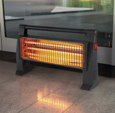 Stufa al Quarzo Elettrica Due Elementi ad Infrarossi Potenza Regolabile 1500W