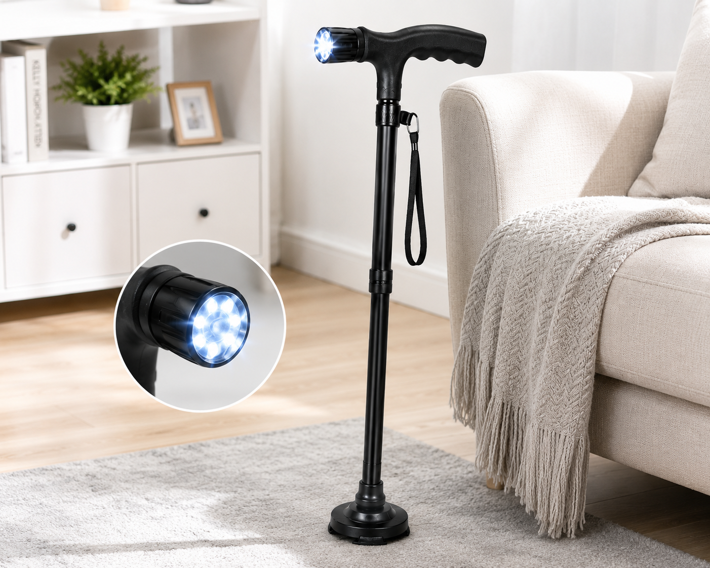 🌟 Bastone Pieghevole con Luce LED Integrata – Sicurezza e Stabilità in Ogni Passo 3