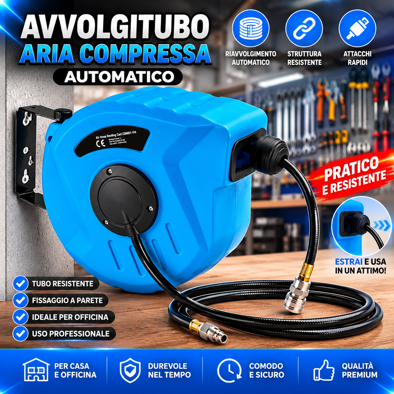 Avvolgitubo Aria Compressa Automatico – Professionale e Resistente 1