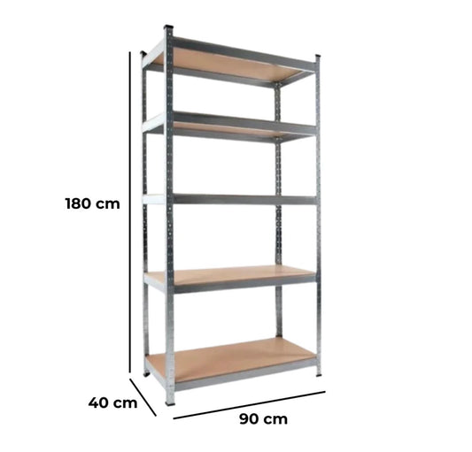 Scaffale Modulare - 5 Ripiani (Portata: 175Kg/Ripiano) 90x180