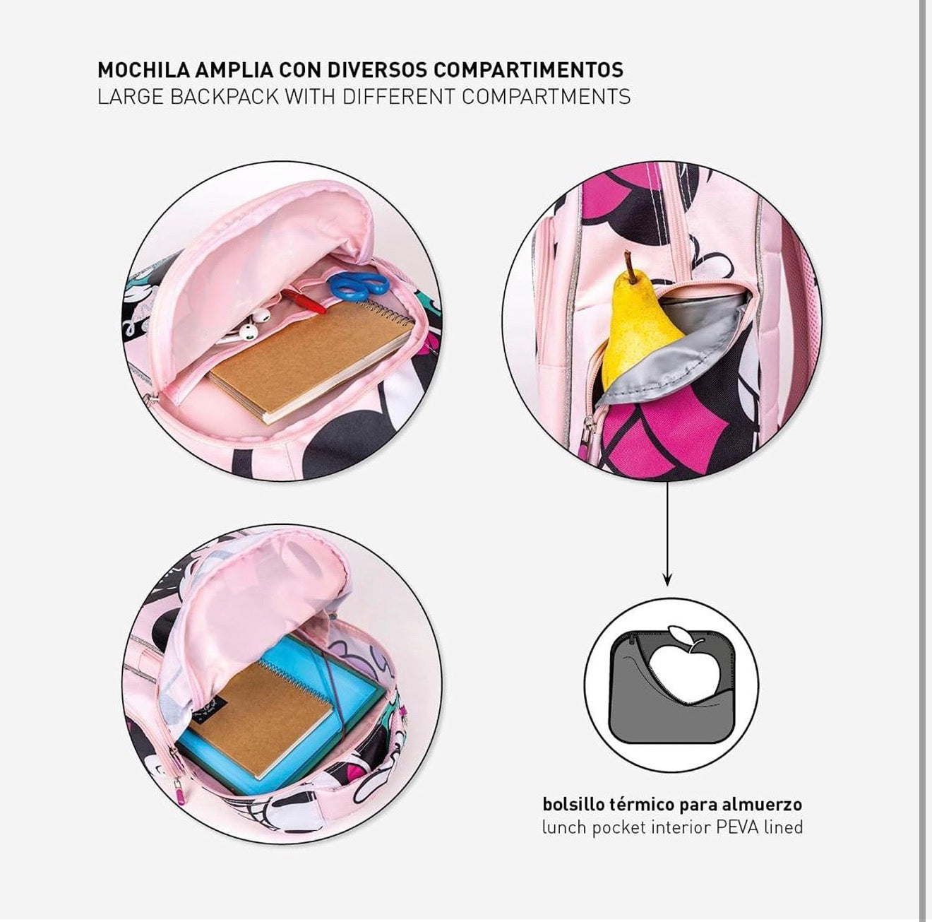 Zaino scolastico medio 42 cm Minnie 6